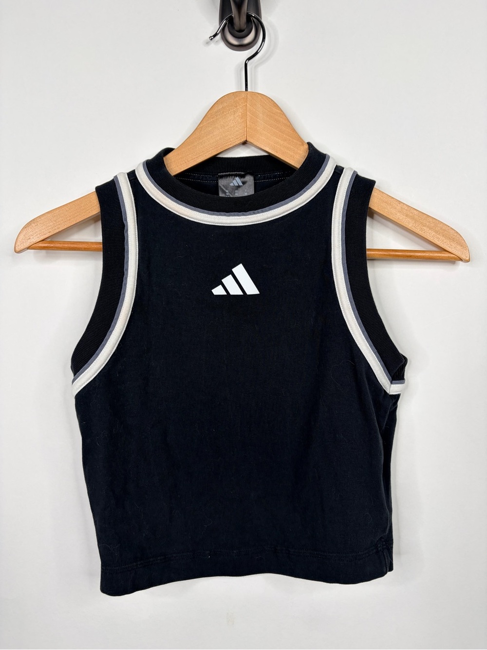 Adidas Black Tank Top with White Trim